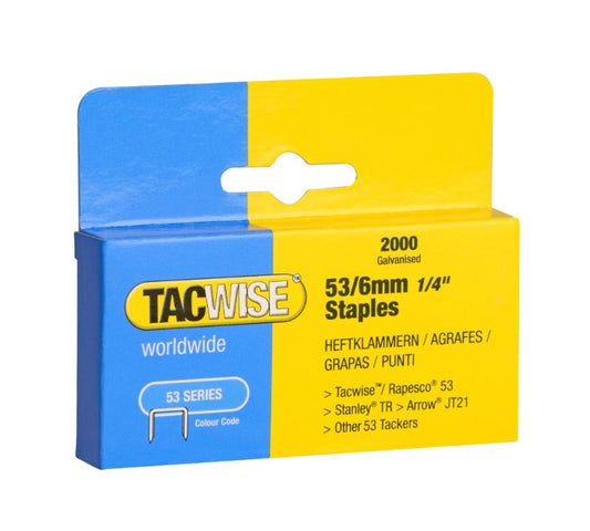 Tacwise 0334 Type 53/6mm Heavy Duty Galvanised Staples