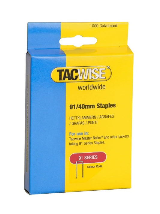 Tacwise  0768 Type 91/40mm Galvanised Narrow Crown Staples